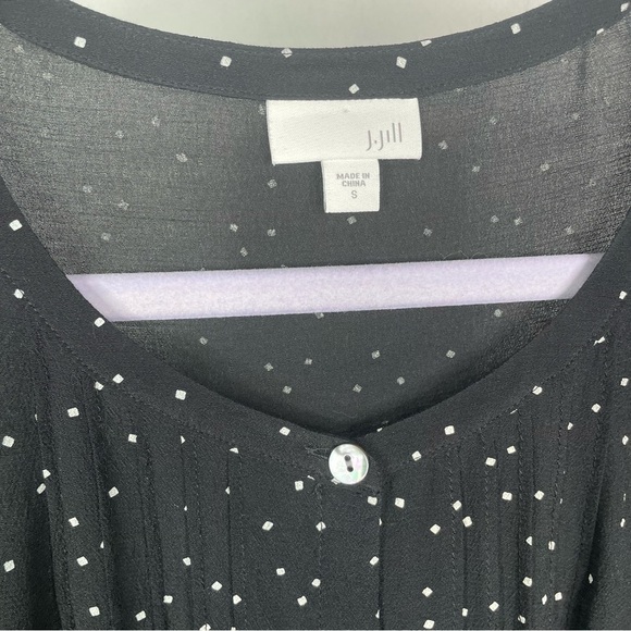J. Jill Black & White Polka Square Crepe Blouse - Picture 4 of 8